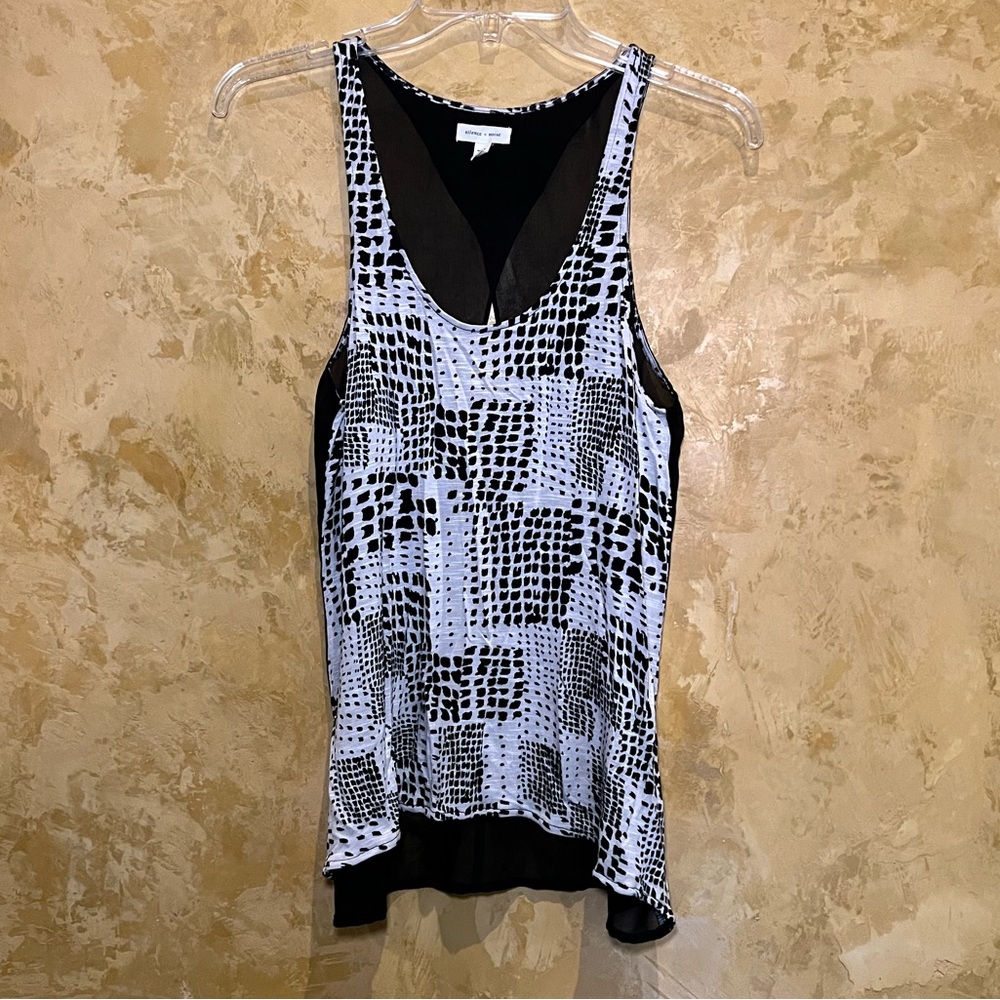 Silence + Noise Printed Tank Top with Back Slit, size Medium